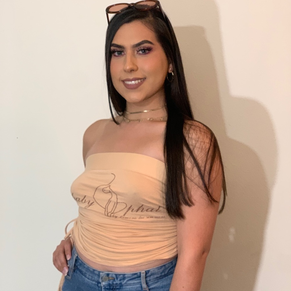 Nude baby phat strapless top